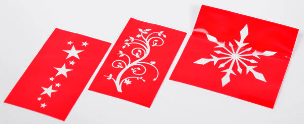 3 Stencils For Tattoo Spray: Snow Flake, Floral & Star