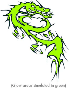 Asian Dragon Glow In The Dark Tattoo