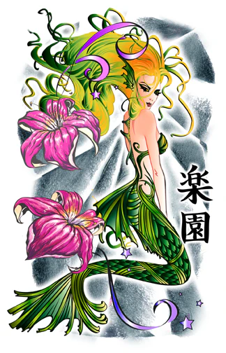 Asian Mermaid Tattoo