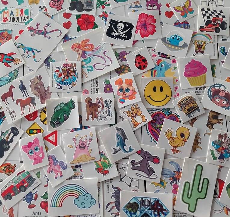 Assorted Temporary Tattoos For Kids (100 Tattoos)