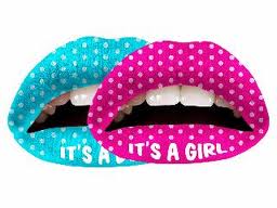 Baby Reveal (Boy/Girl) Violent Lips (4 Lip Tattoo Sets)