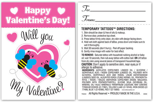 Bee Mine Valentine's Day Tattoo Card - Image 2