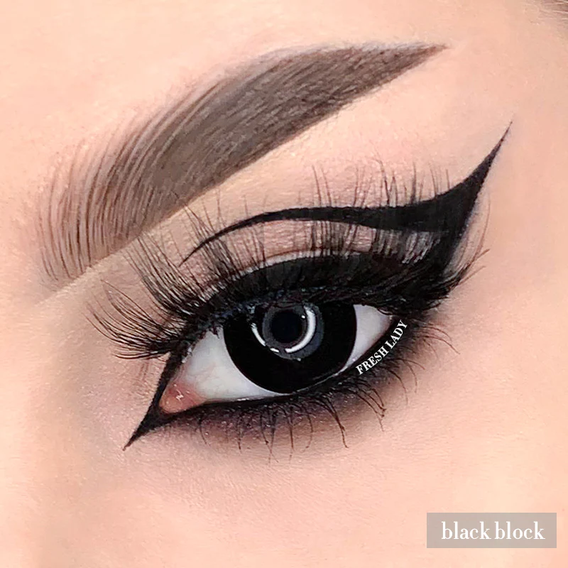 Black Block Coloured Contact Lenses - Image 3