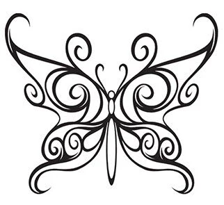 Black Body Art Butterfly Tattoo