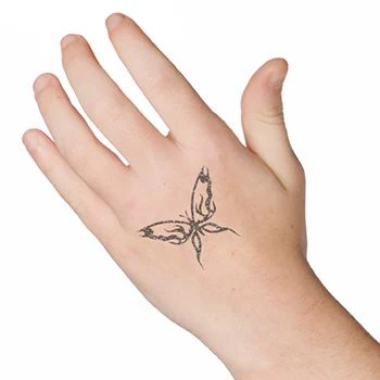 Black Butterfly Glitter Tattoo - Image 2