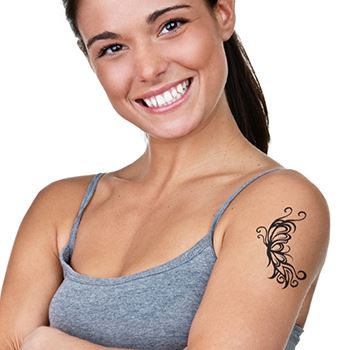 Black Butterfly Tribal Fantasy Tattoo - Image 2