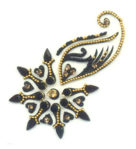 Black Crystal Star Body Jewel Sticker