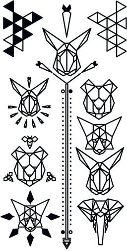 Black Geometric Animal Tattoo