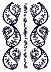 Black Henna Leaves Tattoo