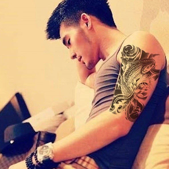 Black Oriental Koi Tattoo - Image 5