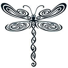 Black Tribal Dragonfly Tattoo