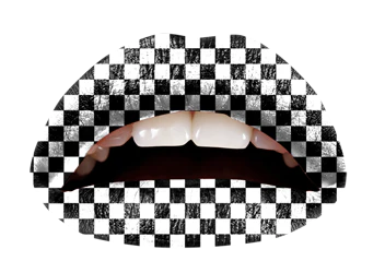 Black & White Checkered Violent Lips