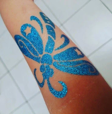 Blue Dragonfly Glitter Tattoos - Image 2