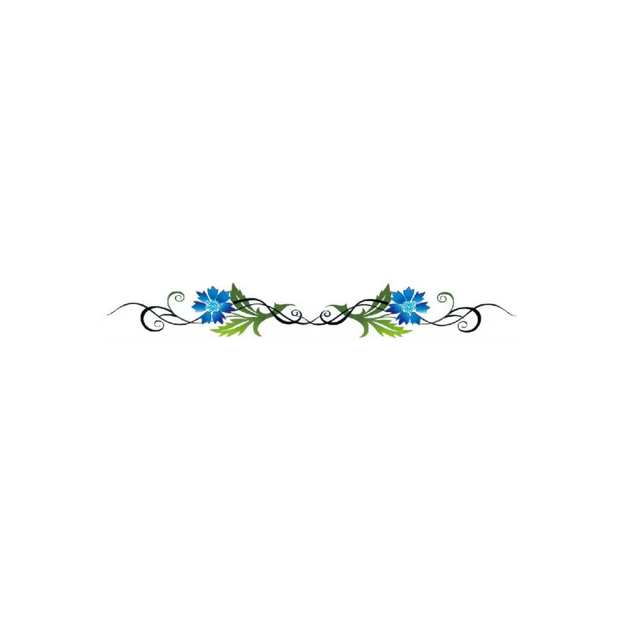 Blue Flowers Long Body Tattoo - Image 2