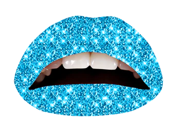 Blue Glitteratti Violent Lips