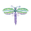 Blue Green Dragonfly Tattoo