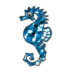 Blue Sea Horse Tatoo