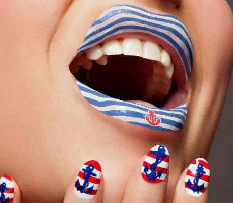 Blue & White Anchor Violent Lips - Image 2