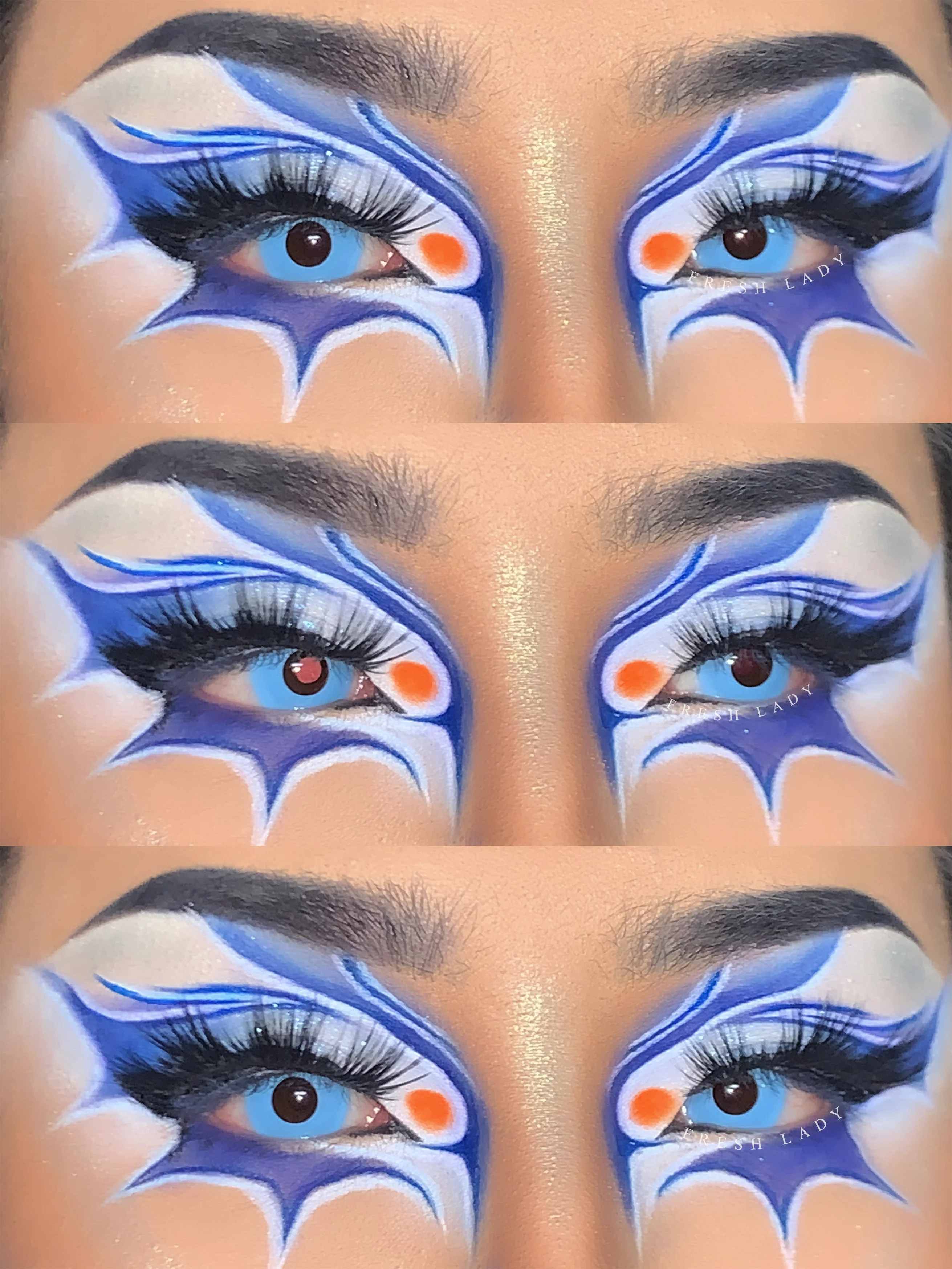 Cambridge Blue Block Coloured Contact Lenses - Image 3