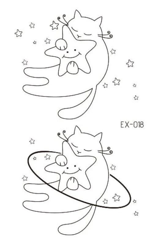 Cat in Love Glow Temporary Tattoo