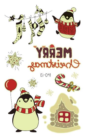 Christmas Penguin Glow Temporary Tattoo