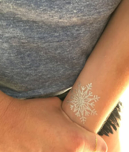 Christmas Silver Foil Temporary Tattoos (6 Tattoos) - Image 2