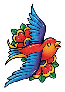 Classic Vintage Bird Tattoo