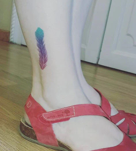 Colorful Feathers Tattoo - Image 3