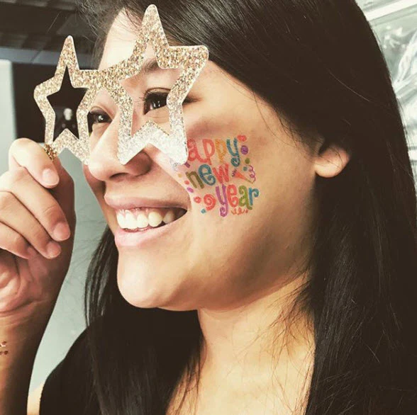Colorful Happy New Year Temporary Tattoo - Image 3