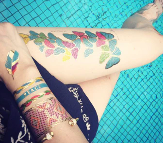 Colorful Metallic Butterflies (8 Tattoos)