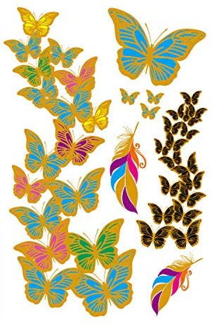 Colorful Metallic Butterflies (8 Tattoos) - Image 2