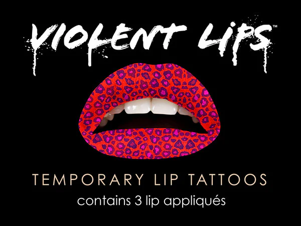Coral Cheetah Violent Lips (3 Lip Tattoo Sets)