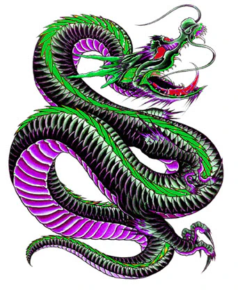 Curly Poison Dragon Tattoo