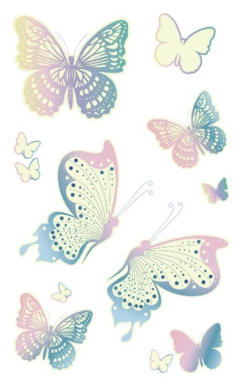 Cute Butterflies Glow Temporary Tattoo