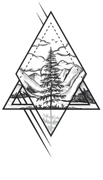 Diamond Nature Scene Tattoo