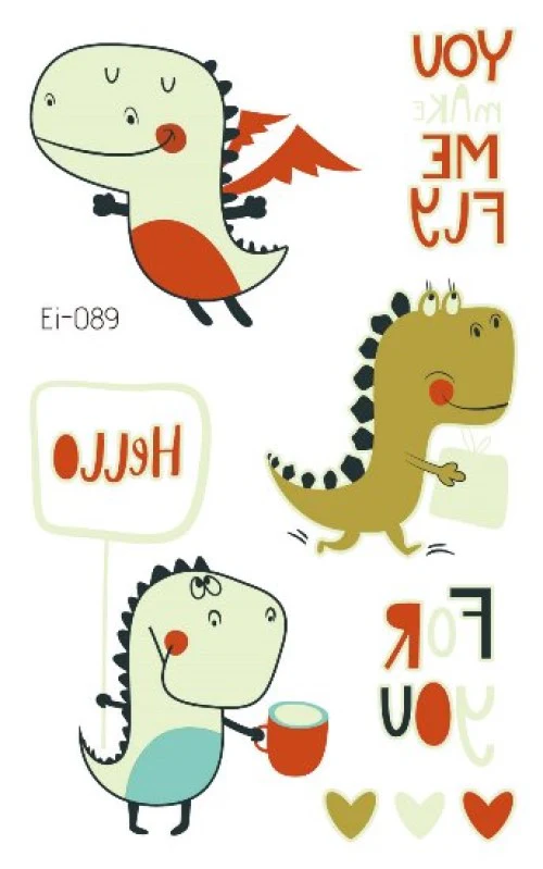 Dino Love Glow Temporary Tattoo