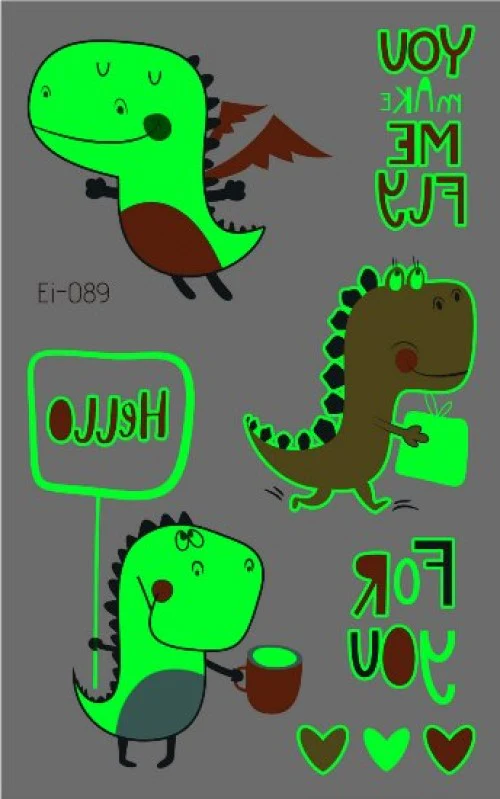 Dino Love Glow Temporary Tattoo - Image 2