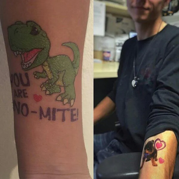 Dino-Mite Valentine's Day Tattoo Card - Image 3