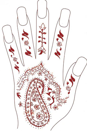 Diwali Left Hand Henna Tattoo