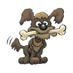 Dog With Bone Tattoo