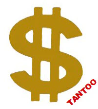 Dollar $ Tantoos (20 Sun Tan Stickers)