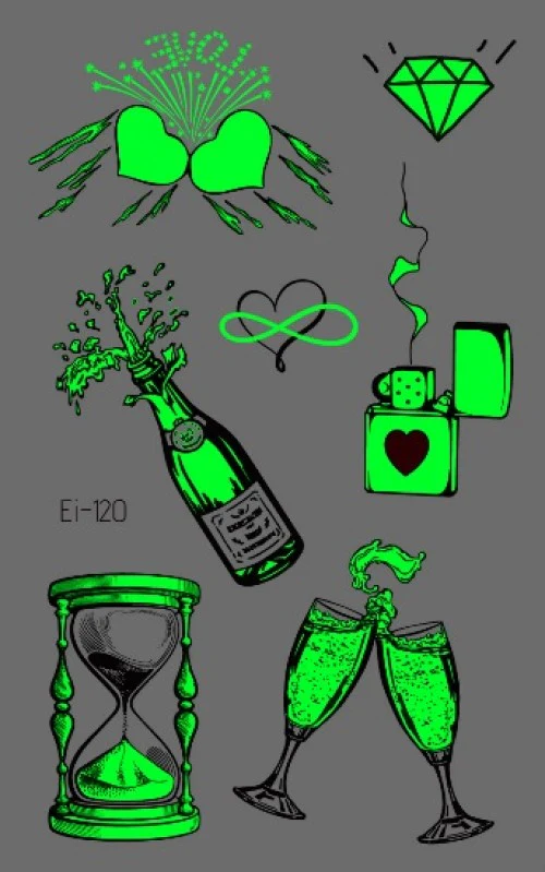 Drinking on Love Glow Temporary Tattoo - Image 2