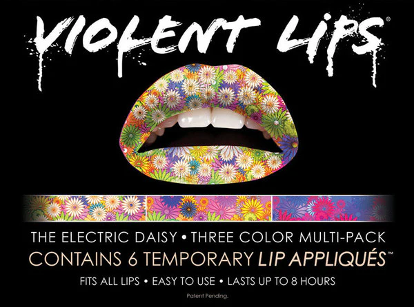 Electric Daisy Violent Lips (6 Lip Tattoo Sets) - Image 4