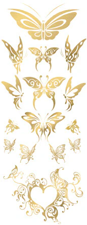 Exquisite Golden Butterflies Tattoos