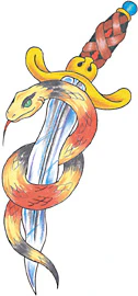 Fantastic Snake Dagger Tattoo