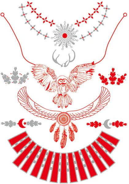 Fiery Red Metal Hair Tattoos - Image 2