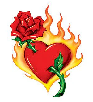 Flaming Heart Tattoo