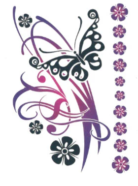 Flirty Butterfly With Flowers Tattoo