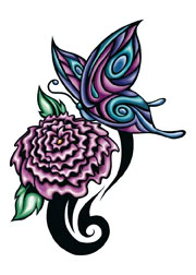Flower Butterfly Tattoo