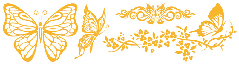 Foil Butterflies Tattoos